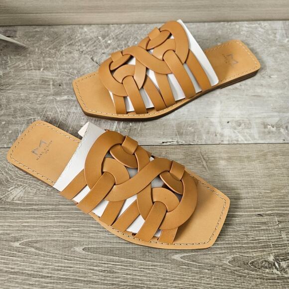 Marc Fisher Ltd Ml Kimiko Womens Leather Natural Flat Slide Sandals Size 8.5M - Picture 5 of 13